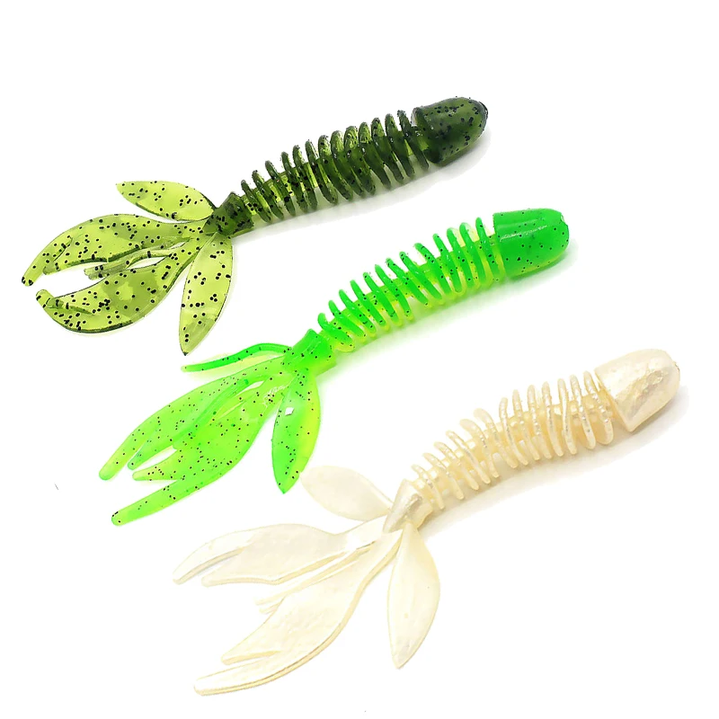 

Soft Lures Sea Fishing Supercontinent Crazy Lures8cm2.95g10pcs Crank Hook Curly Tail Maggot Predator Carnasier суперконтинент