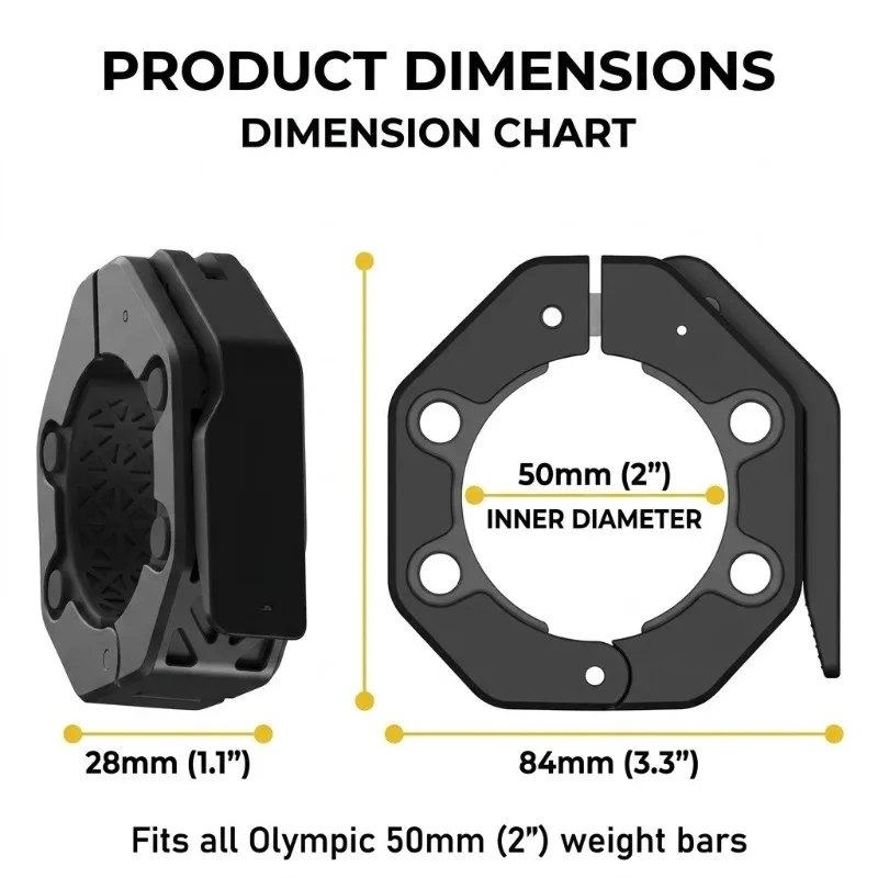Magnetic Quick Release Barbell Collar 5cm Nylon Safety Lock Dumbbell Clamp Weightlifting Home Gym Core Training Powerlifting