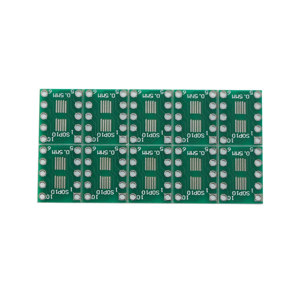 PCB Board SOP10 MSOP10 SOP23 to DIP10 Pinboard SMD To DIP IC adapter Socket  0.5mm/0.95mm to 2.54mm DIP Pin PCB Board Convert