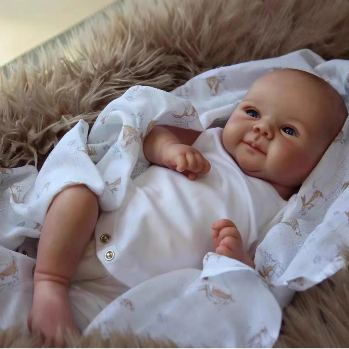 Muñeca bebé Reborn de práctica para primera mamá de 19 pulgadas, vinilo seguro FDA, ojos abiertos interactivos, cuerpo suave, Kit de inicio para el cuidado del recién nacido