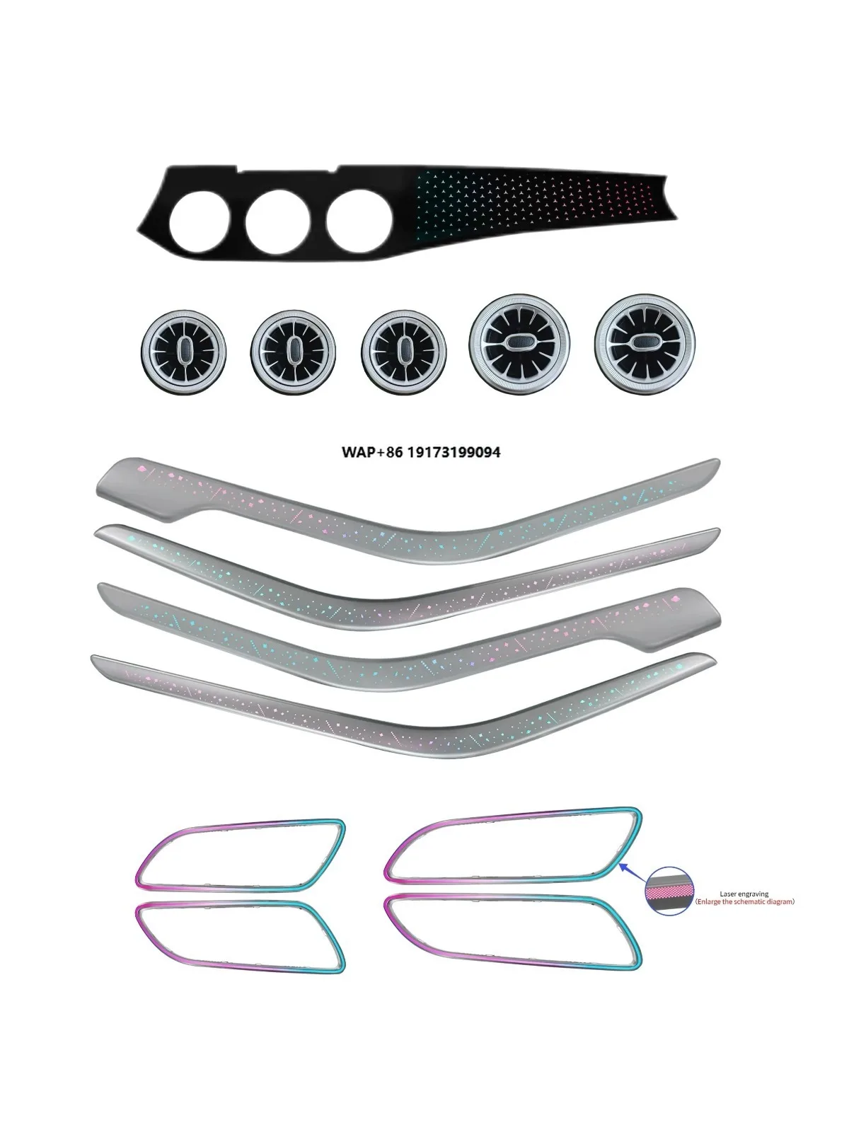 

Новинка: Симфоническая подсветка салона автомобиля, 256 цветов, панель Starlight, подходит для GLA W156, CLA W117 2013-2019