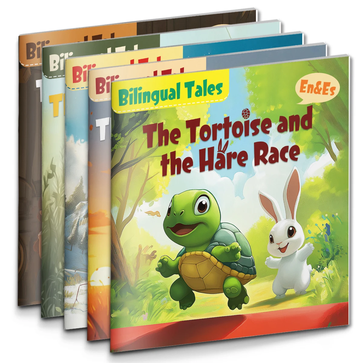 Bilingual English-Spanish storybook for kids, with cute cartoon illustrations to help them get into reading and early learning