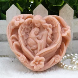 1pcs Love Mum and Baby (zx199) Silicone Handmade Soap Mold Crafts DIY Mould