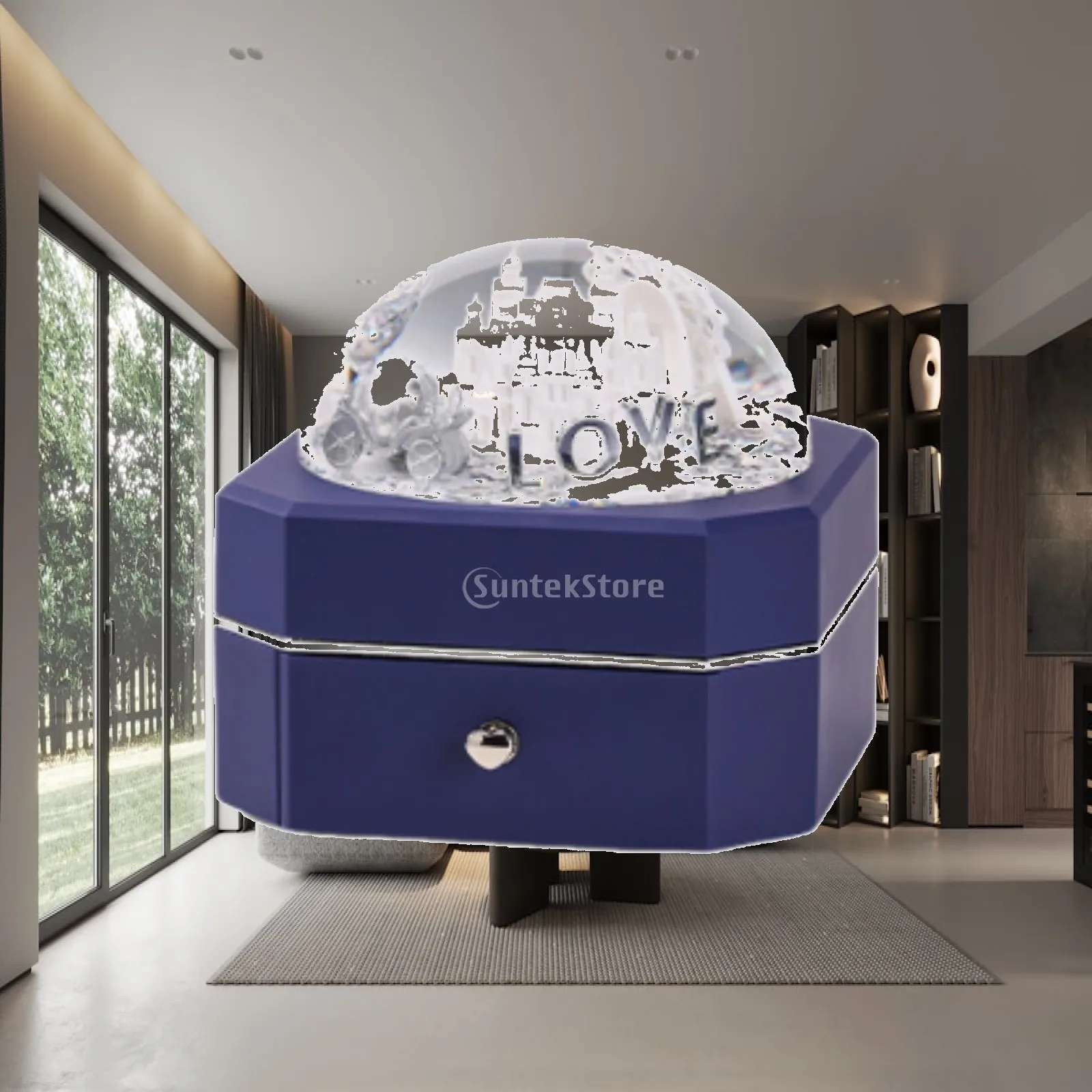 Octagonal Jewelry Box Compact Jewelry Box with Drawer Tabletop Organizer Clear Elegant for Girls, Vanity, Dresser