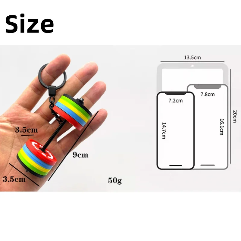 Neuer Hantel-Schlüsselanhänger aus Silikon, DIY-Geschenk für Fitness-Enthusiasten, Gym-Trainer, Rucksack- und Autoschlüsselanhänger – Detail 4