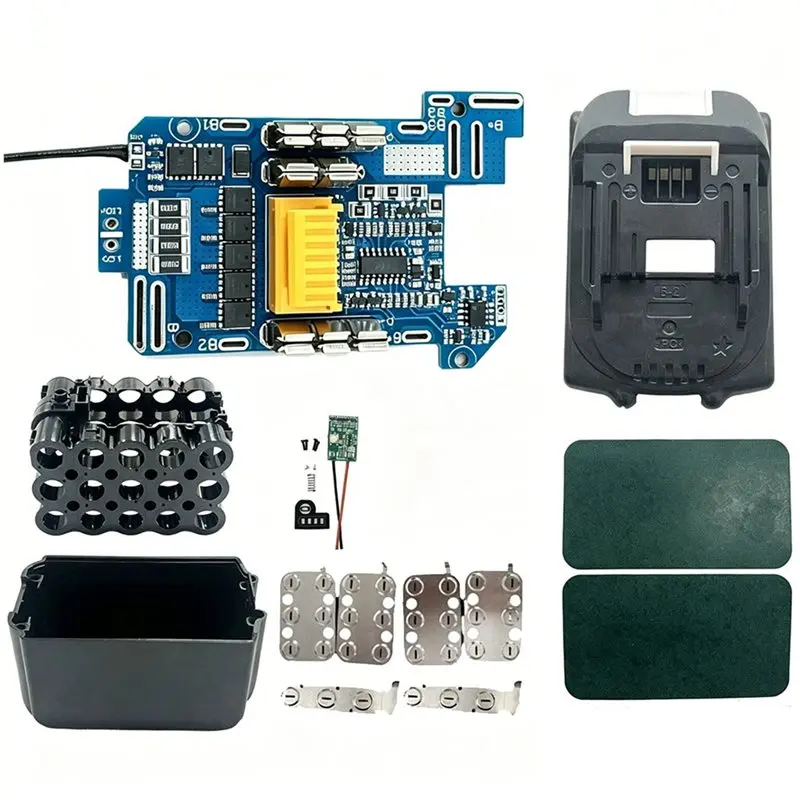 

FULL-Fast Charging Protection Board With 15Core 18650 Battery Storage Box Case For BL1830 BL1840 BL1850 Including Balance