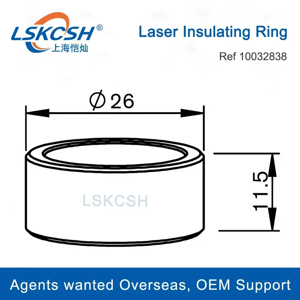  10Pcs/Lot Laser Ceramic Insulating Ring D26 H11.5  10032838 For BY Co2 Fiber Laser Cutting Machine Spare Parts