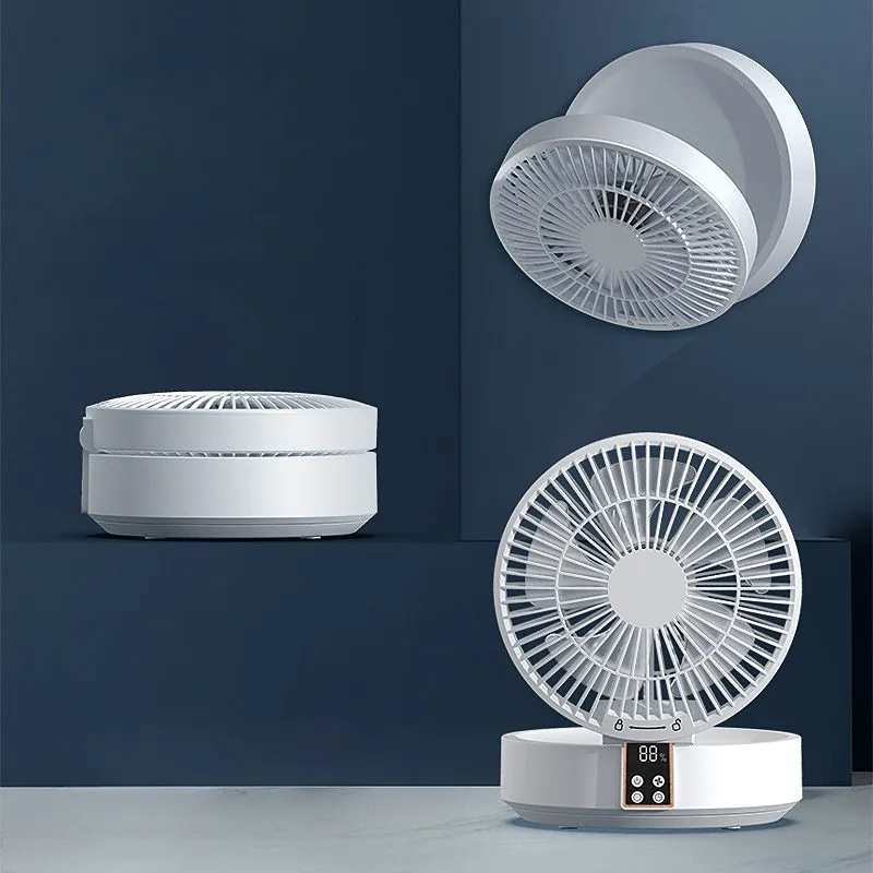 Ventilador dobrável sem fio montado na parede com circulador rumoroso de mesa