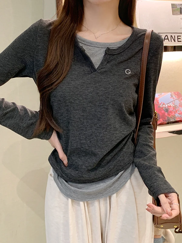 

Korean Sle Slim Fit Long Sve T-irt Women's Winter New Faion Inner Wear oulder Level Top Casual Comfortable Soft