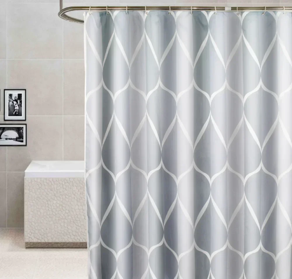 Simple Waterproof Shower Curtain Thickened Polyester Shower Curtain Fabric Bed Bathroom Curtain Straight