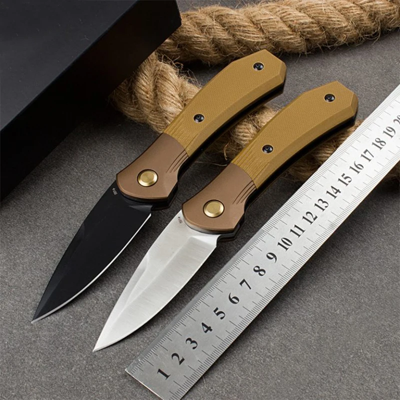 

BK New 591 OTF Pocket Folding Brown G10 Handles With Hunting Tactical Survival EDC Fruit Tool Knife