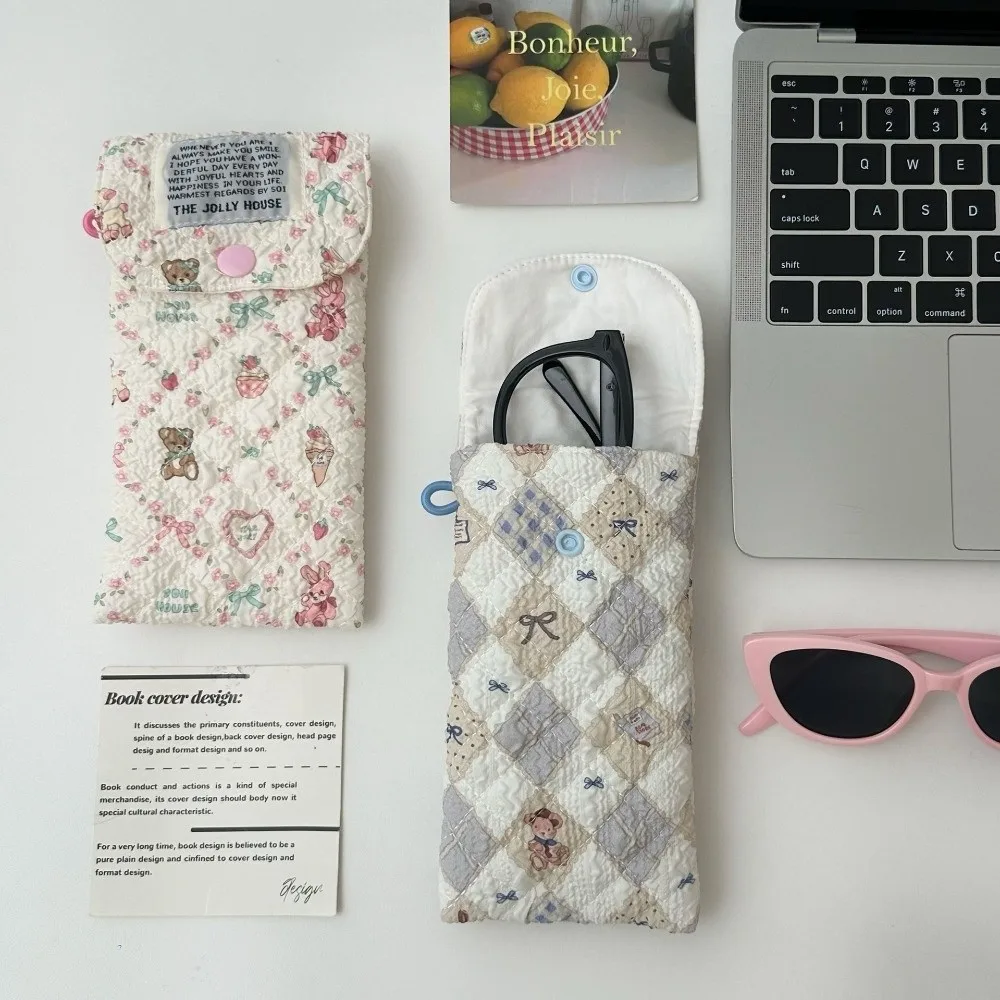 جديد الكرتون نظارات حالة لينة القطن مبطن النظارات الشمسية حقيبة التخزين متعددة الوظائف مكافحة الضغط نظارات صندوق تخزين الفتيات