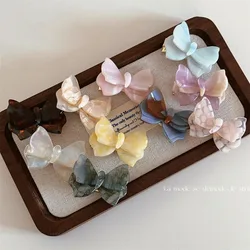 2024 Fashion Acetate Barrette Butterfly Hair Clip Headdress Women Girls Korean Sweet Colored Delicate Hairpin Hair Accessories