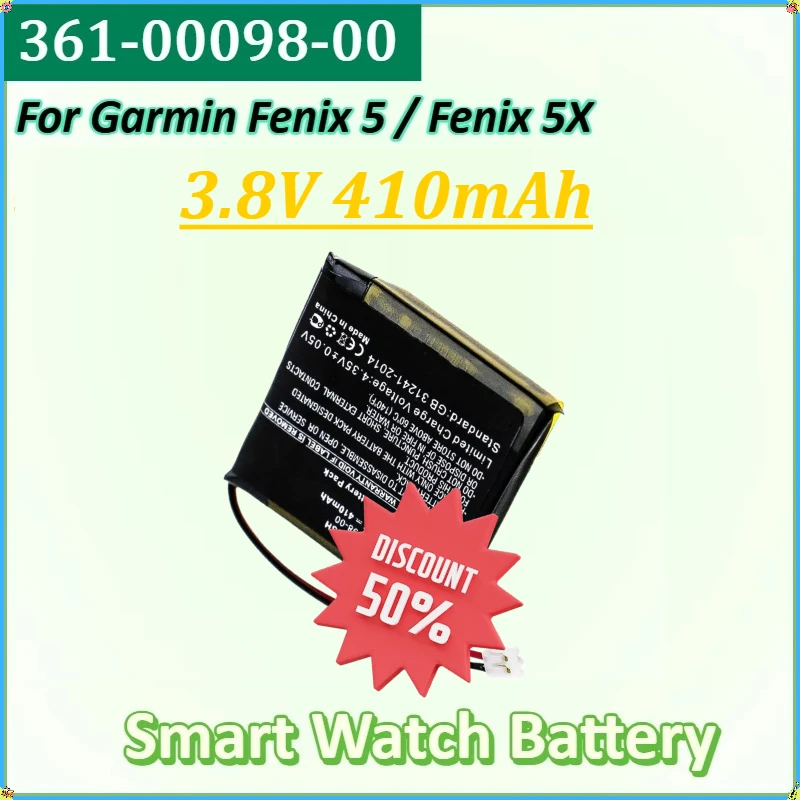 

For Garmin Fenix 5 / Fenix 5X Running High Qualty Smart Watch Battery New 361-00098-00 3.8V 410mAh Replacement Battery