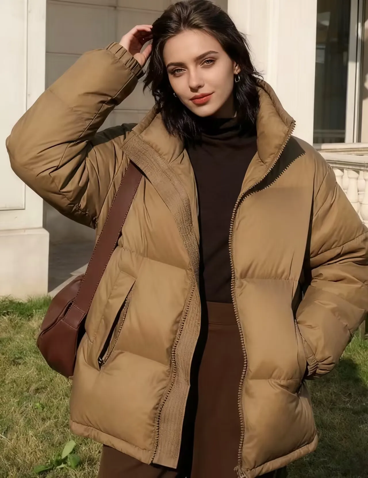 

Parkas Womens Street Fall Modal Liner Downfilled Quilted Double-Layered Fitted Vertical Lining Extended Timeless Slimming Tender