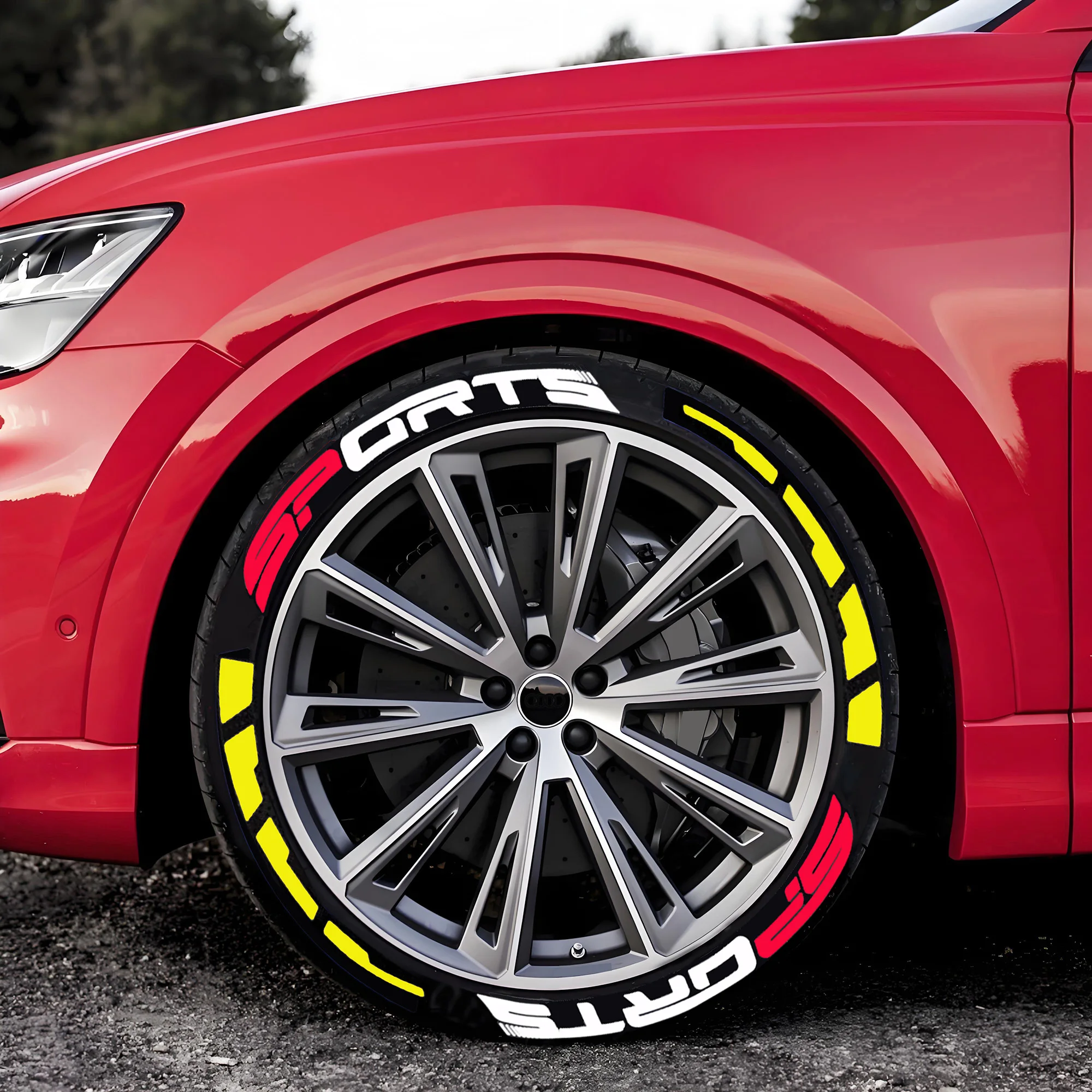 

The latest sports-style tire stickers feature various stripes on both sides and are suitable for use on all four tires