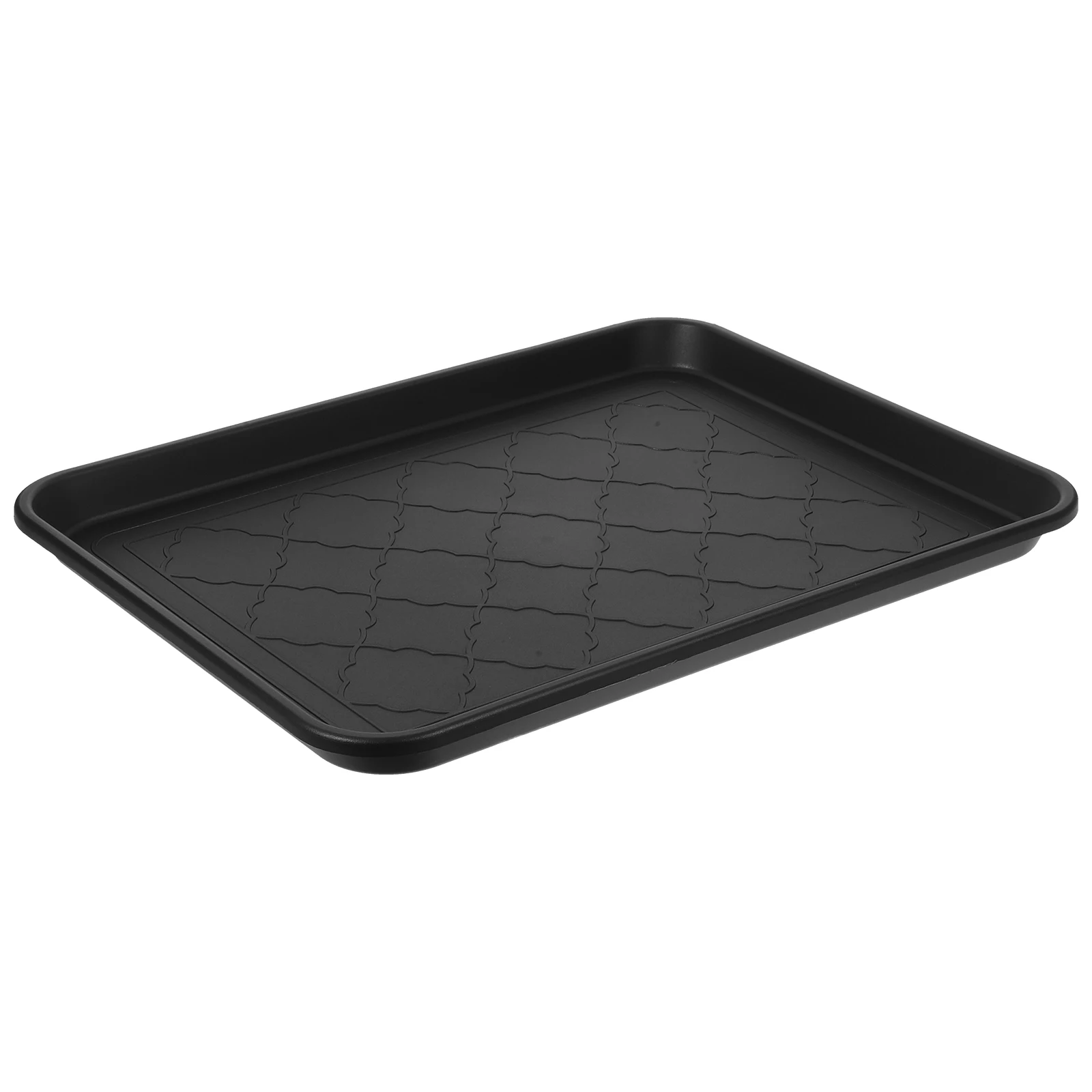 

Plastic Shoe Tray 42x32x3cm Black Small Boot Mat for Entryway Indoor Pet Storage Trays Car Trunk Plant Hallway