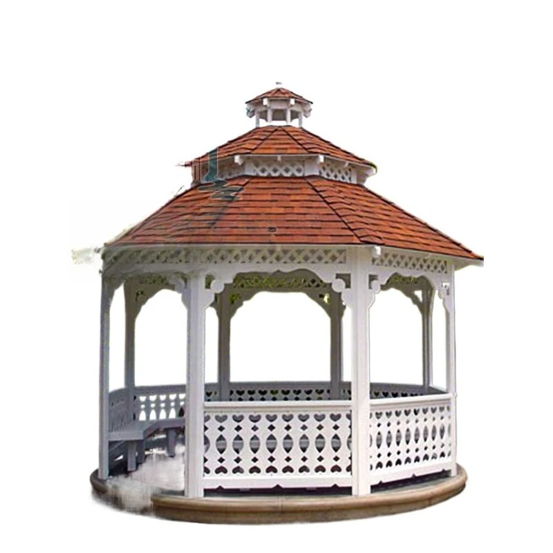 Solid wood pavilion, carbonized anti-corrosion mobile wooden house villa, double-layer sunshade pavilion, park scenic pergola