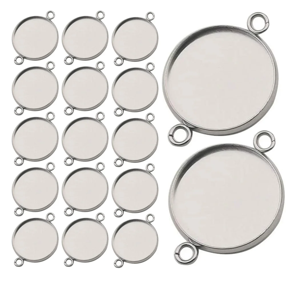 

20Pcs Stainless Steel Cabochon Settings Round Bezel Blank Pendants for DIY Jewelry Making Craft Projects Accessories 25Mm