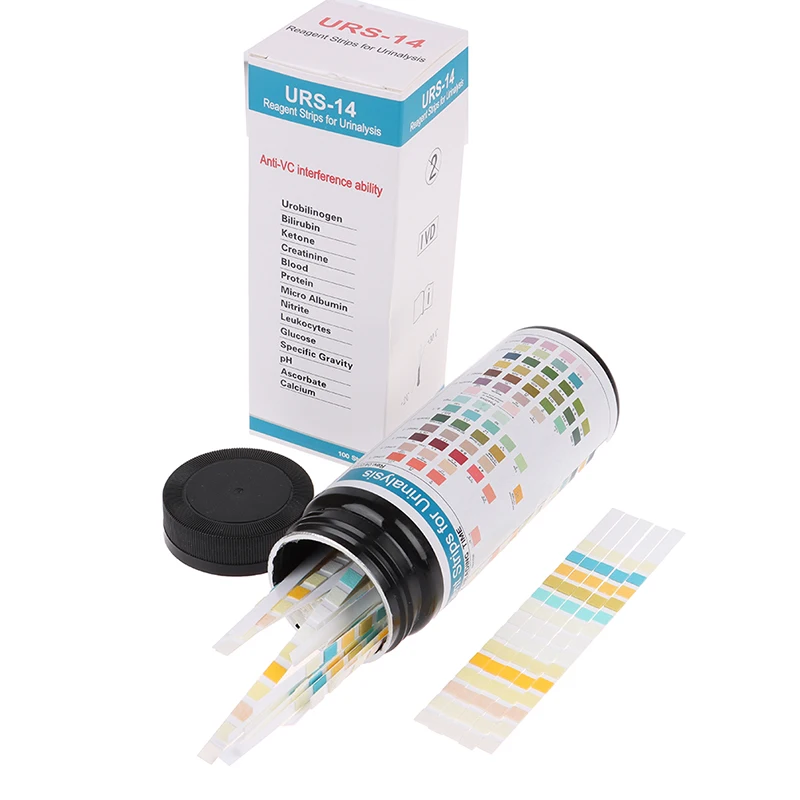 URS-14 100strips Urinalysis Reagent Test Paper Urine PH Test Strips Leukocytes Accessories