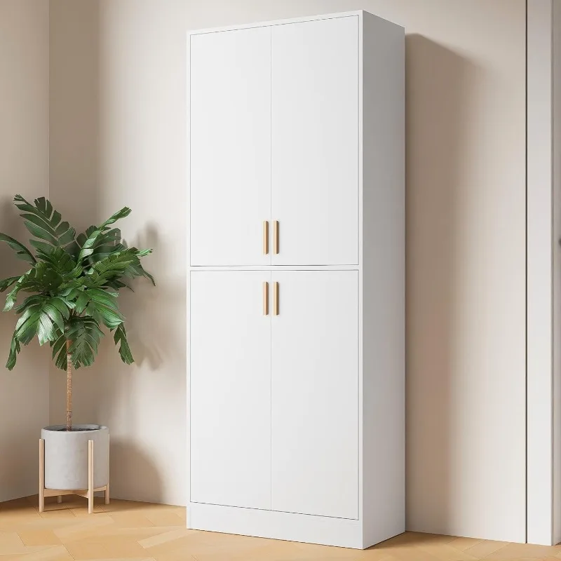 

71" Tall Kitchen Pantry Storage Cabinet, Freestanding Cupboard Cabinet with Doors and Adjustable Shelves for Dining Room