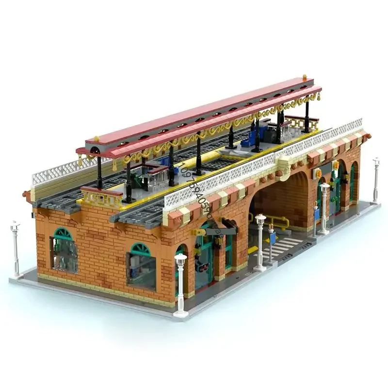 

New 3519Pcs City Hot Street View Moc Modular Overground Station Model Custom Puzzle Diy Creative Ideas Kids Toys Birthday Gift