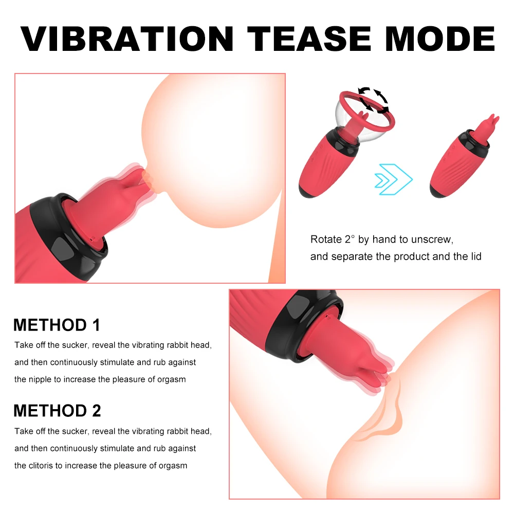 Nipple Stimulation Licking Vibrator Breast​ Enlargement Massager Vagina Clit Sucker Famale Masturbator Erotic Sex Toys for Women