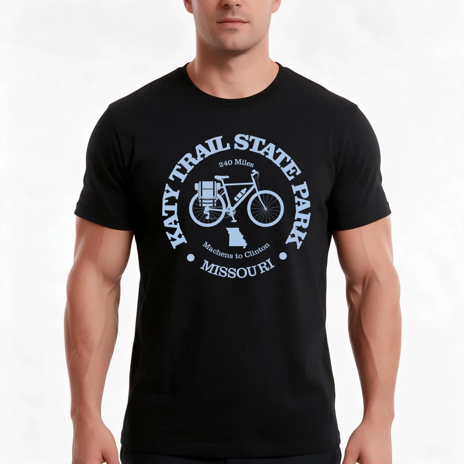 Katy Trail SP (cycling) T-Shirt, Summer Casual Cotton Tee, Oversized Streetwear Tops, Vintage Graphic Print, Unisex Men Women