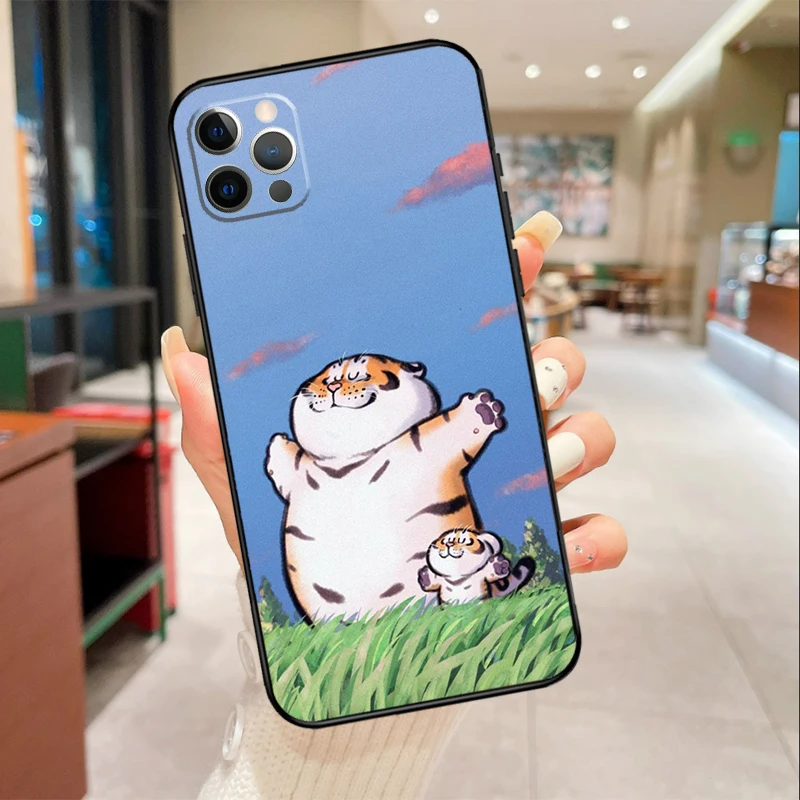 Fat Tiger Funny Phone Case For iPhone 17 Air 16 15 13 11 12 14 Pro Max mini 15 16 Plus 16e Protective Cover #4