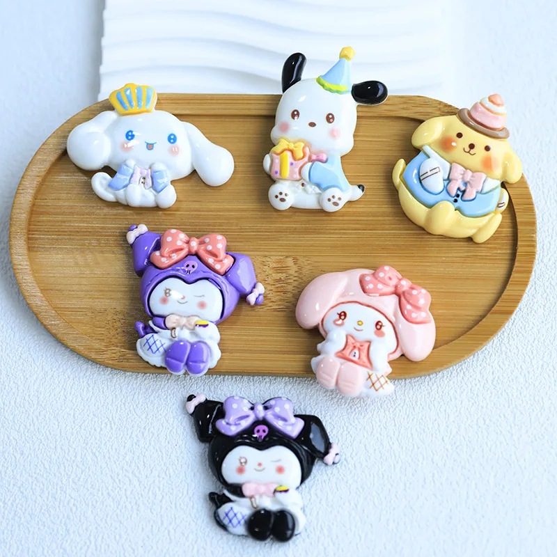 

30/200 шт. Sanrio мультфильм животных DIY аксессуары из смолы повязки на голову заколки для волос чашки наклейки материал смолы