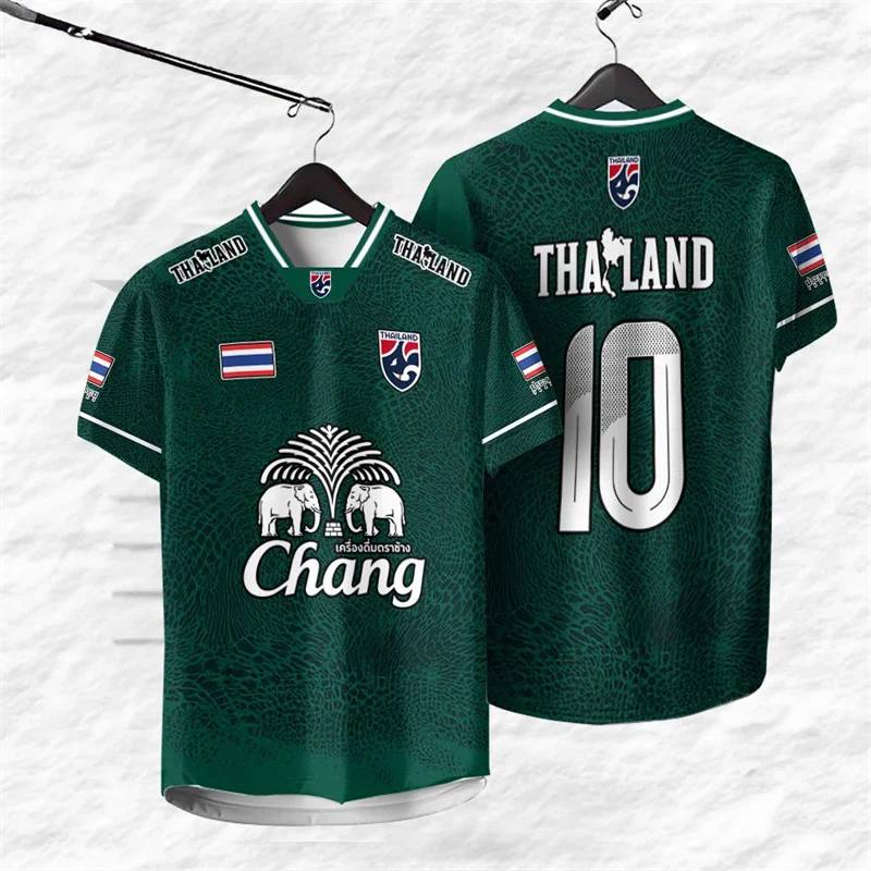 Thailand Number 10 Jersey T-shirt For Men Elephant Print Graphic Short Sleeve Sport T Shirt Outdoor Summer Daily Breathable Tee image 5