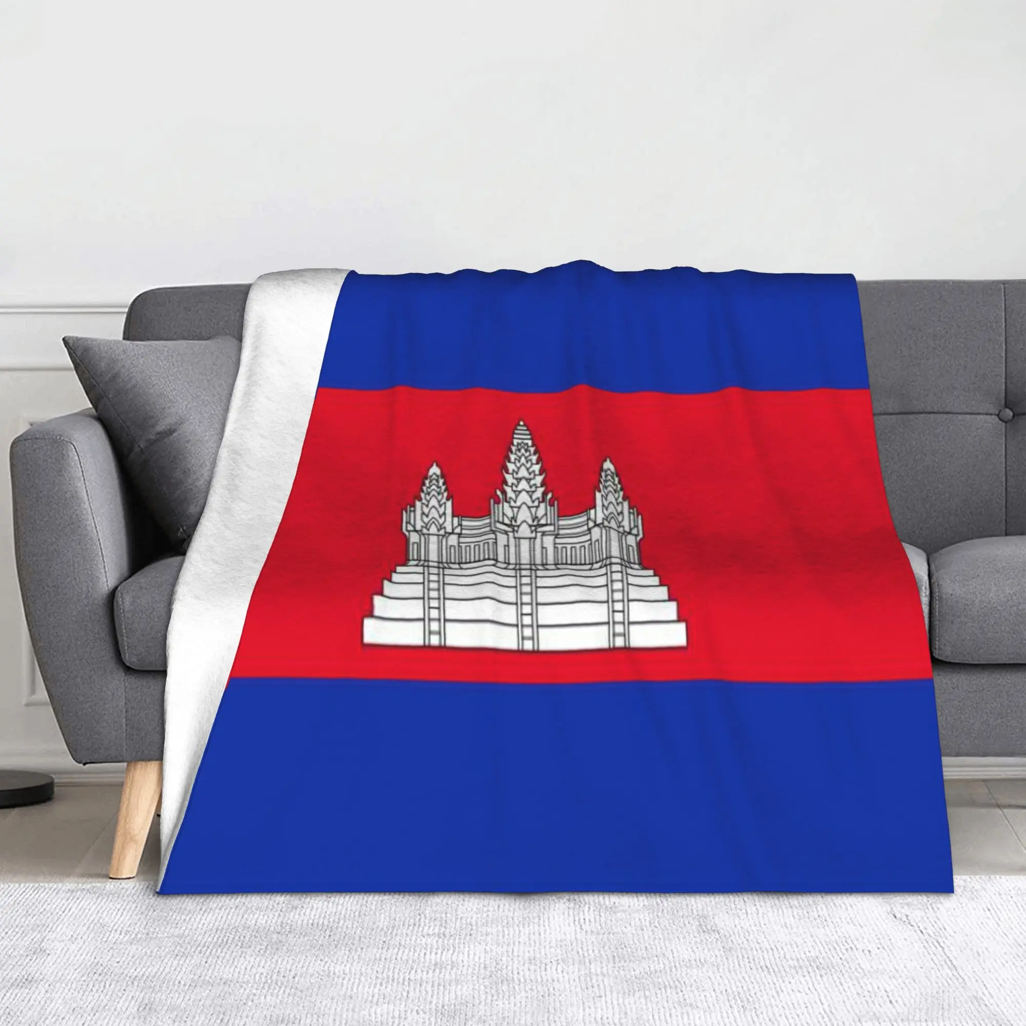 Cambodia Khmer National Pride Patriotism  Blanket Super Soft Cozy  Throw Blankets for Couch 50x60 Inch Multi-size Rug Piece
