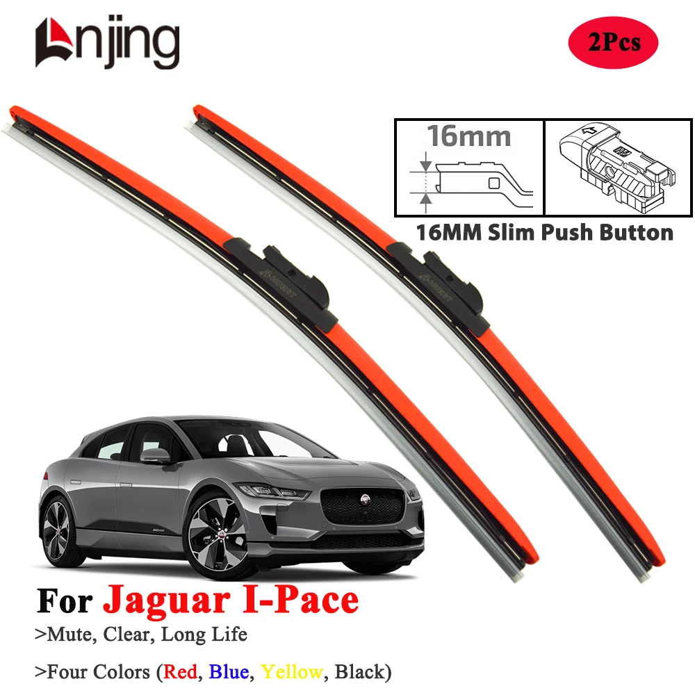 

LNJING Red Windshield Wiper Blades For Jaguar I-Pace X590 2018-Now