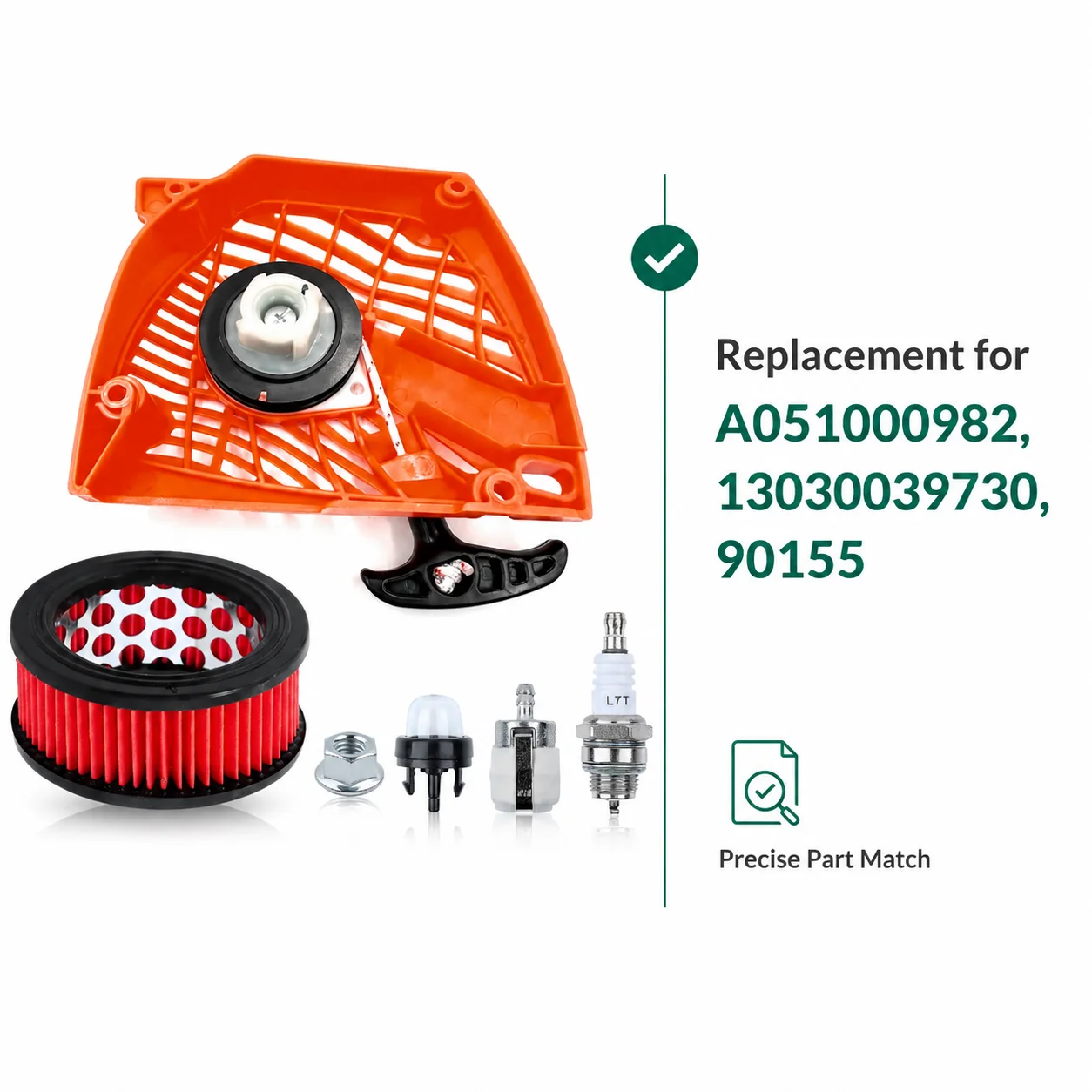 A051000982 Recoil Starter w/ Air Filter Spark Plug Fuel Filter Primer Bulb Kit For Echo CS-370/370F/400/400F/420ES Saw Parts