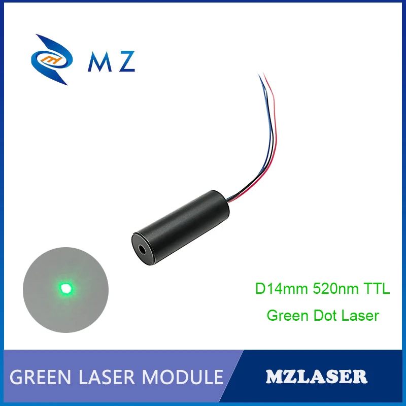 

TTL PWM Green Dot Laser Compact Mini D14mm 520nm 50mw Class IIIB 3V 5V 12V 24V Glass Lens Industrial Laser Diode Module