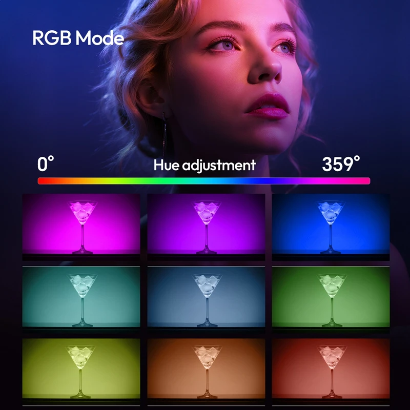 Ulanzi C10RGB قوة الجيب 10 واط RGB الفيديو الضوئي 1800 كيلو-9000 كيلو ثنائي اللون مصباح ليد للهاتف كاميرا ترايبود فيديو مدونة فيديو التصوير الفوتوغرافي