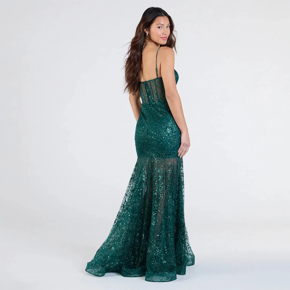 JURK FORU Elegante Sexy Avondjurk Tule voor Vloerlengte Spaghetti Mouwloze Galajurk Robes De Soiree Aangepast