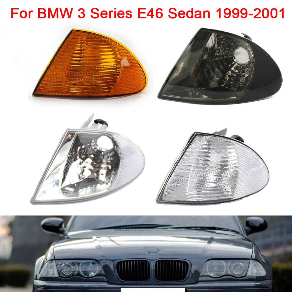 

1Pair Front Corner Light Cover Turn Signal Indicator No Bulbs for BMW for E46 Sedan 3 Series 1999-2001 63136902765 63136902766