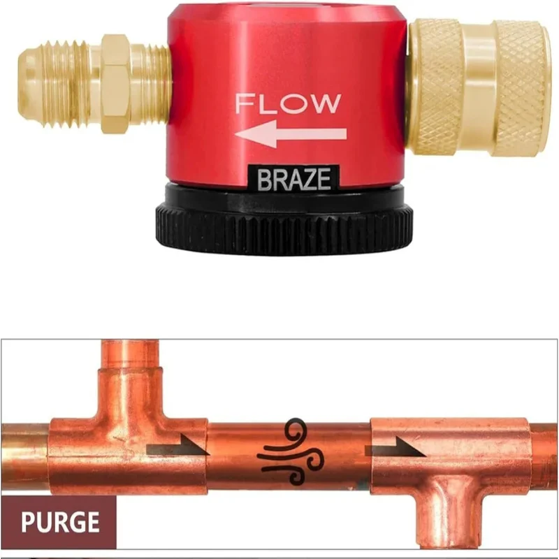 Nitrogen Regulator HVAC, Nitrogen Purge Tool 1/4 Inch Connector  Gas  Brazing , for Air Conditioning