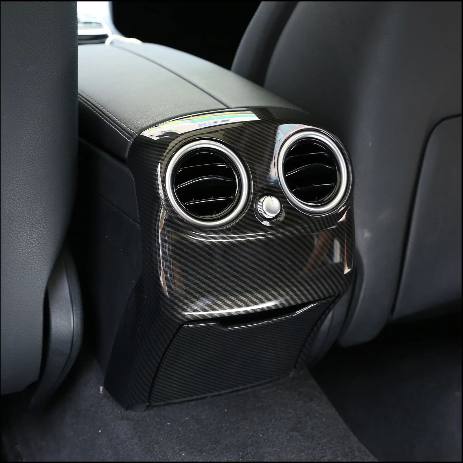 ABS Carbon Fiber Rear Air Conditioning Vent Cover Trim for Mercedes Benz C Class W205 2015-2018 Car Interior Accessories 2Pcs