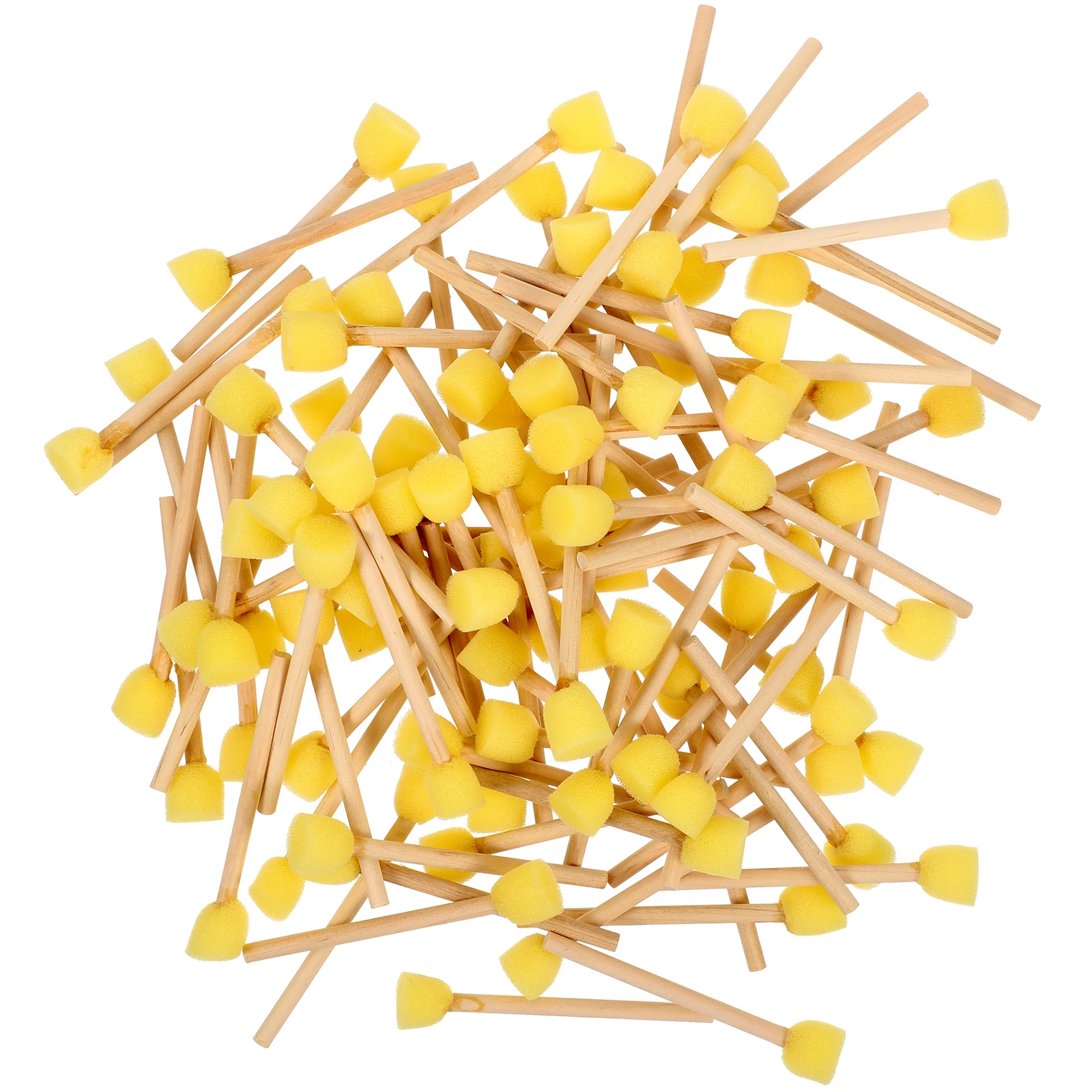 

100pcs Wooden Brushes Round Foam Sponge Craft Paint Sponges For Kids Sponge Tools for Kids School Decor