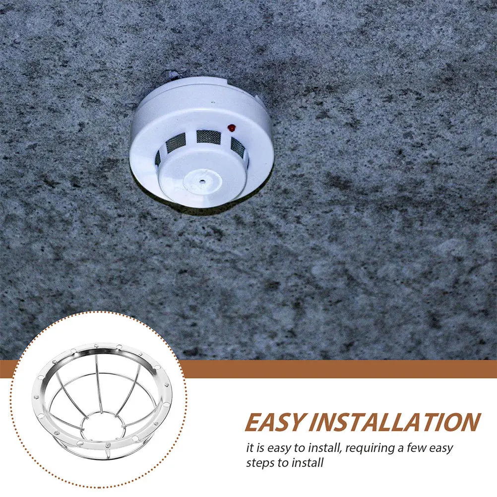 2pcs Smoke Sensor Cover Metal Fire Sprinkler Head Cage Hardwearing Explosionproof Protection For Alarm Detectors Durable Safety
