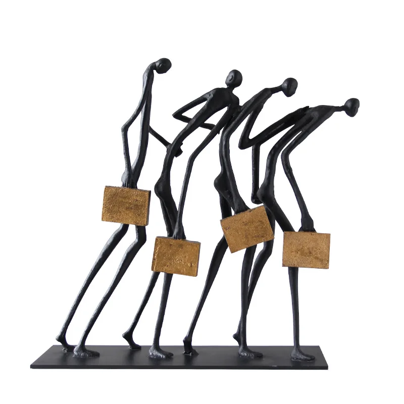 

Modern minimalist aluminum casting creative abstract figure take briefcase ornament