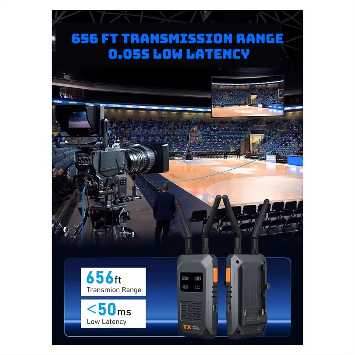 A40I Wireless Audio Video Transceiver 200M -Compatible Transmitter Receiver for Photography Laptop to TV Monitor