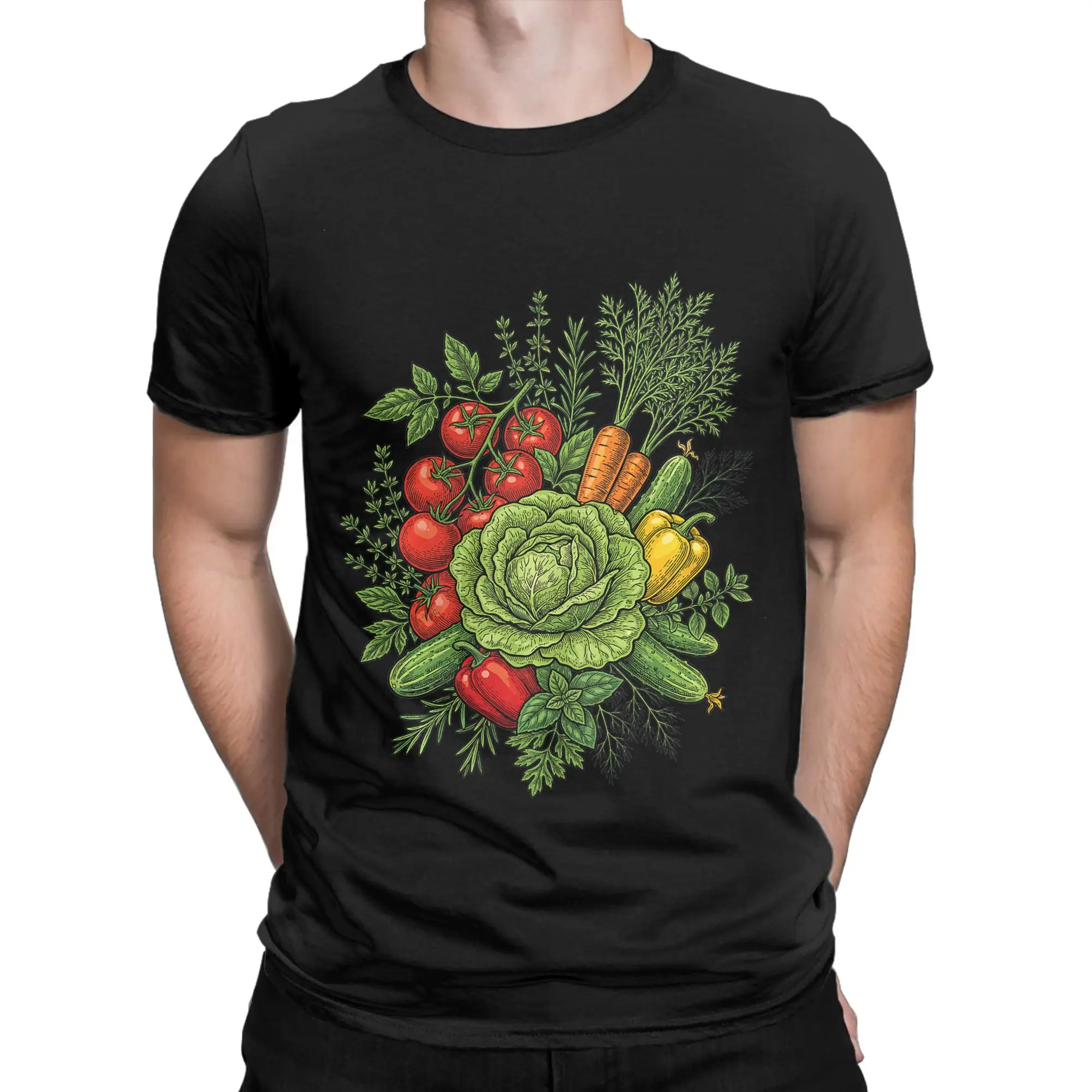 Men T-Shirts Vegetable Gardening Tomatoes Plants Grower Fashion Tee Shirt Short Sleeve  T Shirts Round Neck Clothes Classic