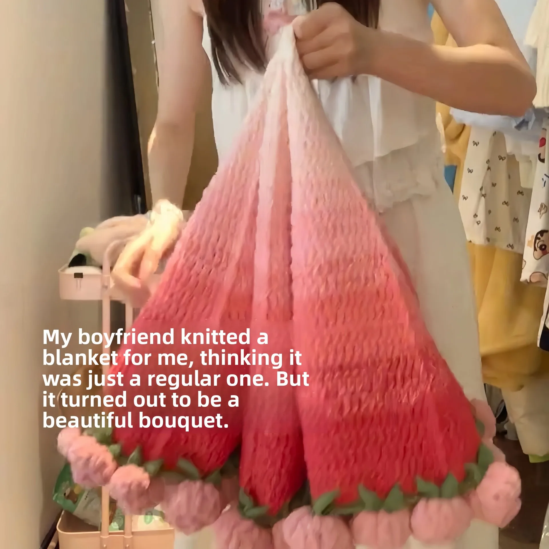 

Hanrted adient одеяло с цветком розы, комплект материалов, сделай сам, розовое одеяло, чехол для кондиционера, шерстяная пряжа, крючок, аксессуары для постельного белья