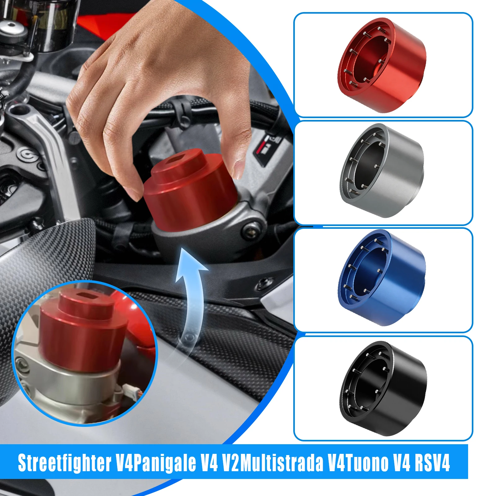 

CNC Aluminum Rear Suspension Preload Adjuster Tool For Ducati V4 Aprilia RSV4 Tuono V4 Motorcycle Shock Adjuster Accessory