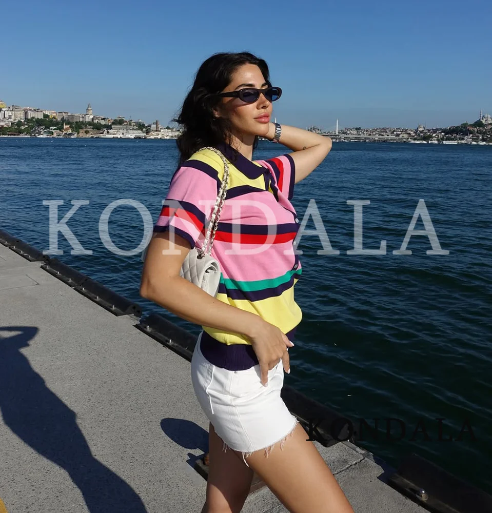 Kadınlar için Şık Renkli Çizgi - Summer Clothing Yarn incelemesi ve fiyatı