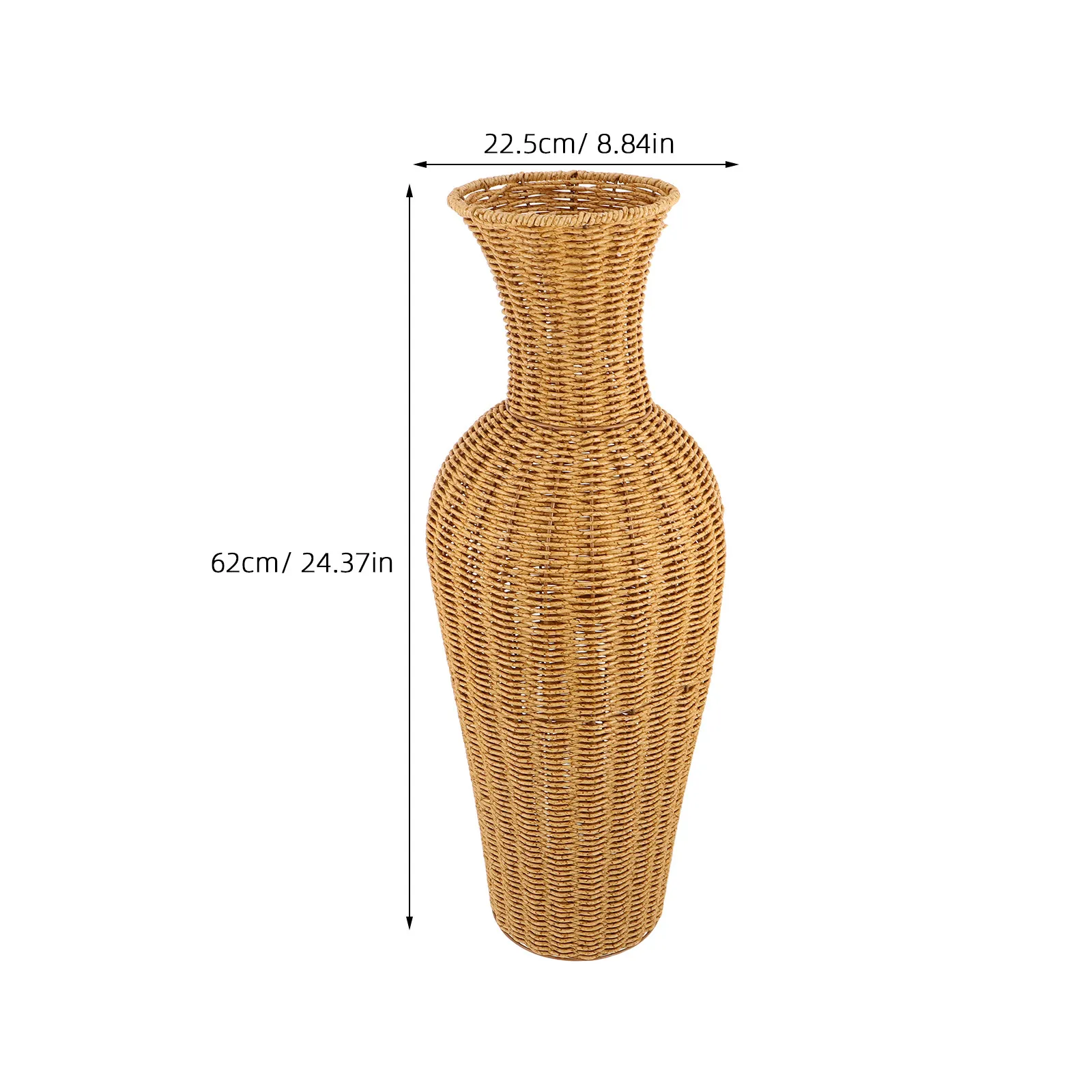 Simulation Rattan Woven Flower Vase Tall Floor Wicker Vase Large Rustic Decorative Holder for Dried Flower Pampas Grass Boho view 6
