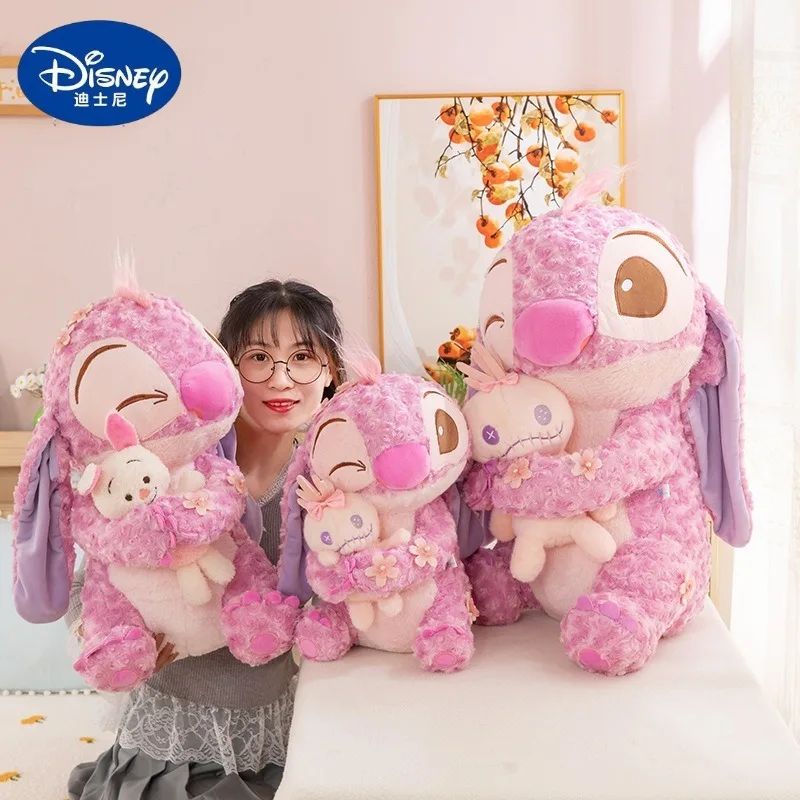 45/60/70cm Big Size Cherry Blossom Stitch Kawaii Anime Plush Stuffed Doll Disney Cartoon Plushs Children's Pillow Holiday Gifts